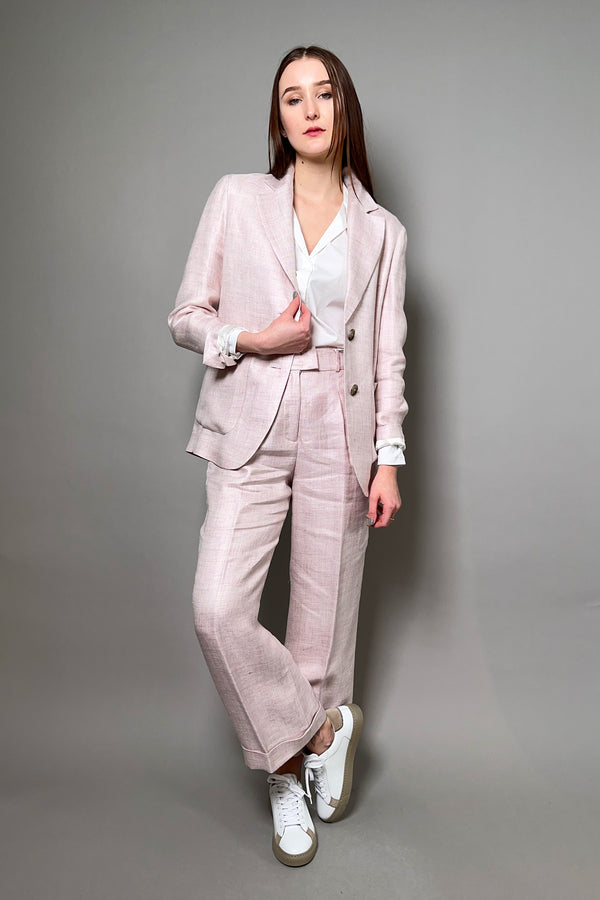 Peserico Wide Leg Trousers in Pink Melange - Ashia Mode