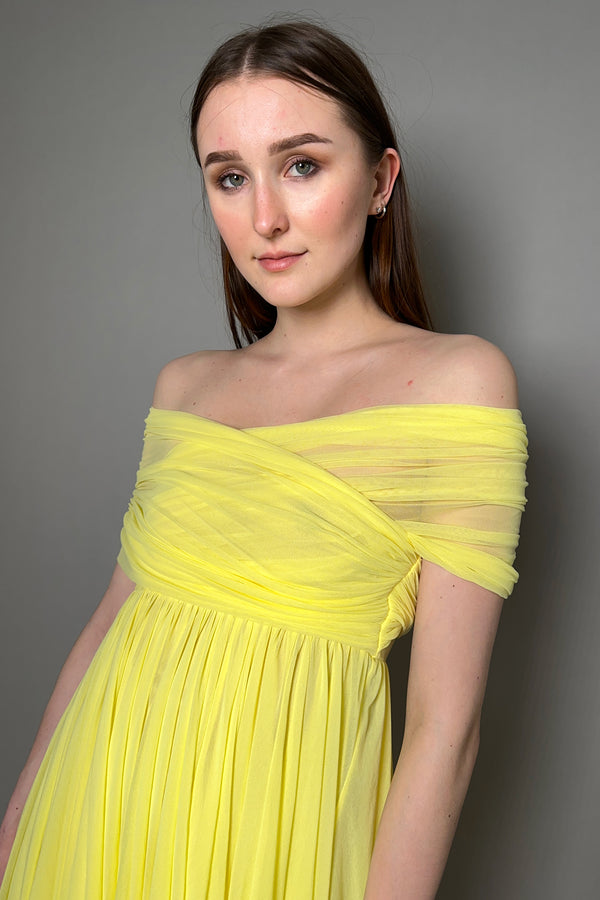 Philosophy di Lorenzo Serafini Tulle Dress in Yellow - Ashia Mode