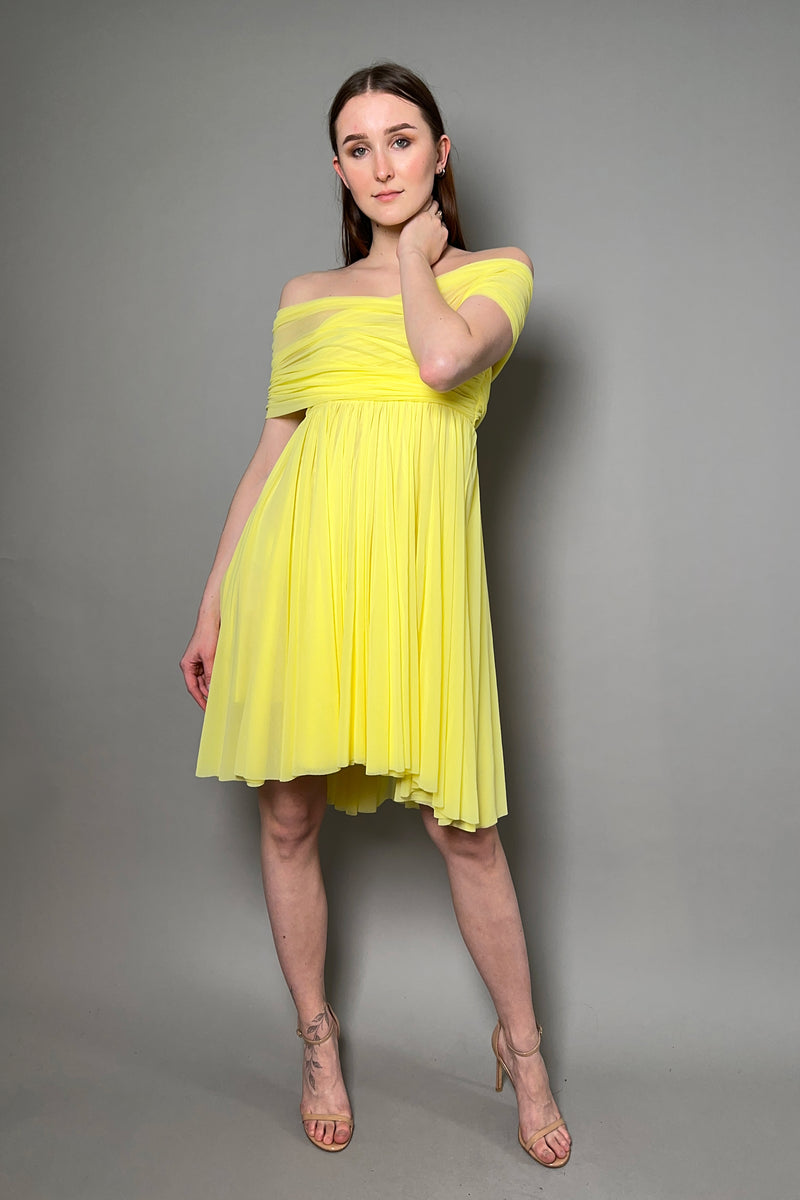 Philosophy di Lorenzo Serafini Tulle Dress in Yellow - Ashia Mode