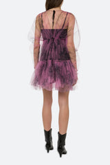 Philosophy di Lorenzo Serafini Layered Floral Tulle Dress in Pink - Ashia Mode