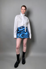 Philosophy di Lorenzo Serafini Blue and Black Zebra Print Skirt - Ashia Mode