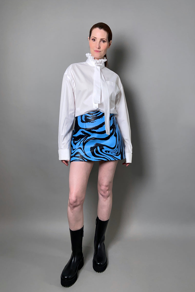 Philosophy di Lorenzo Serafini Blue and Black Zebra Print Skirt - Ashia Mode
