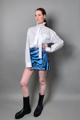 Philosophy di Lorenzo Serafini Blue and Black Zebra Print Skirt - Ashia Mode