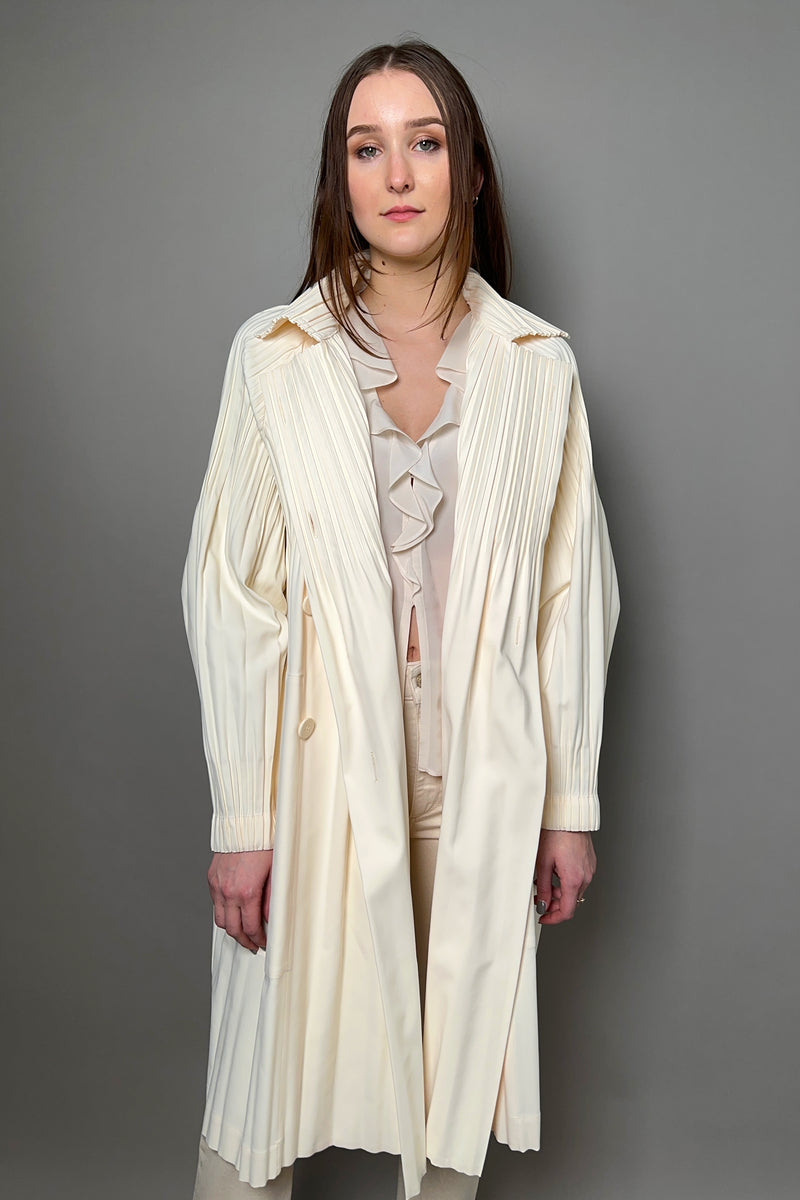 Pleats Please Issey Miyake New Arrival Smooth Trench Coat - Ashia Mode