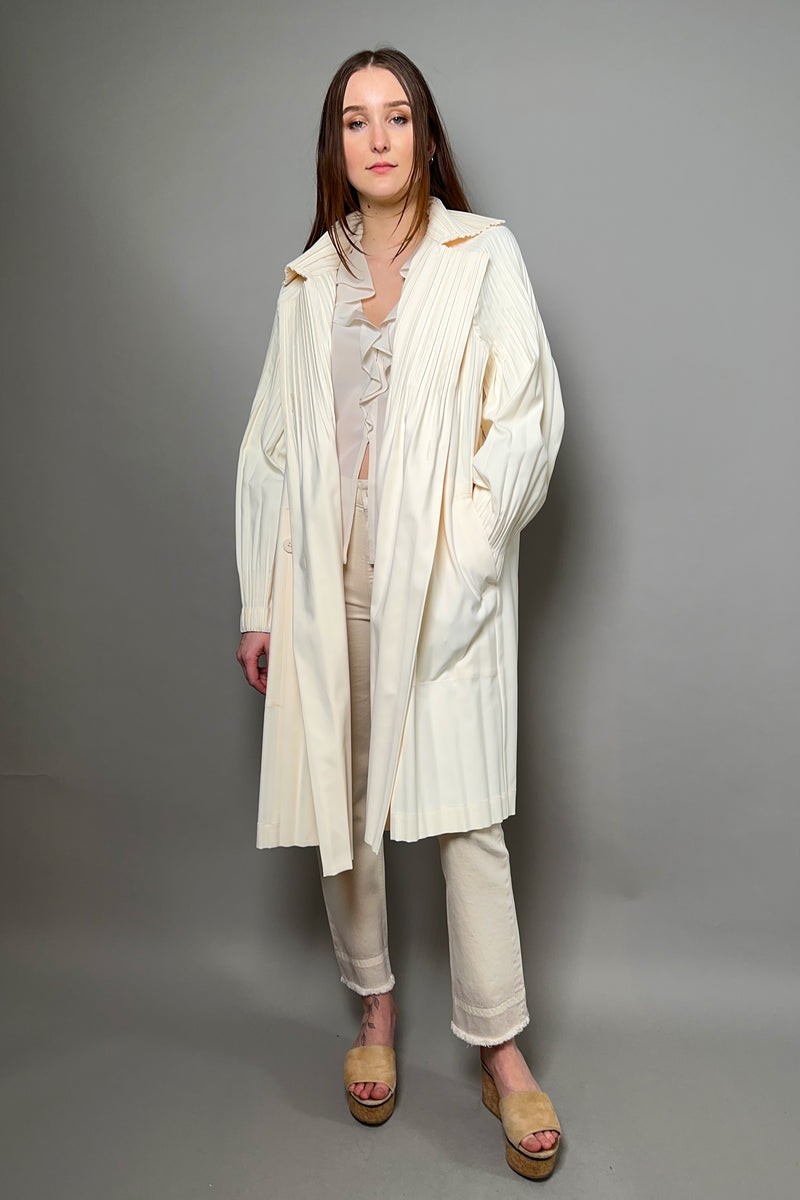 Pleats Please Issey Miyake New Arrival Smooth Trench Coat - Ashia Mode
