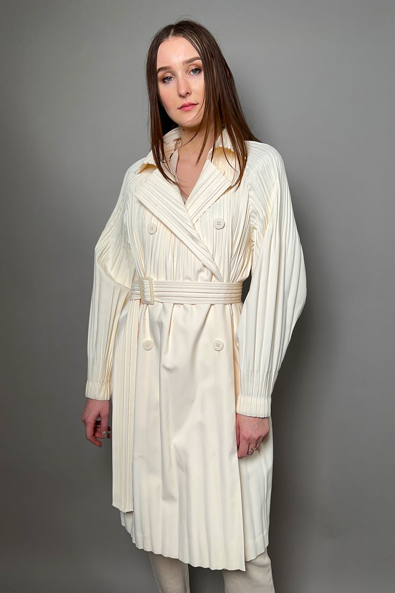 Pleats Please Issey Miyake New Arrival Smooth Trench Coat - Ashia Mode