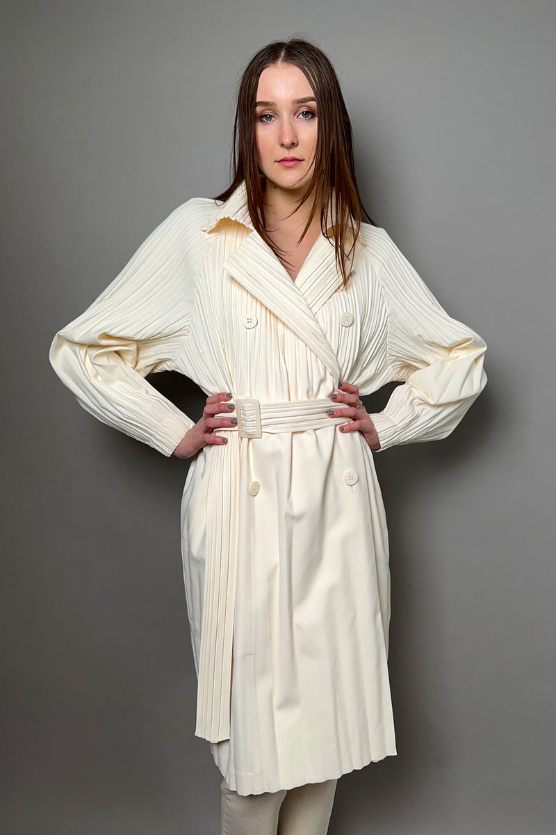 Pleats Please Issey Miyake New Arrival Smooth Trench Coat - Ashia Mode