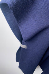 Fabiana Filippi Hooded Knit Cape with Brilliant Notch on the Sides in Navy
