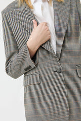 Marella Gingham Patterned Blazer - Ashia Mode