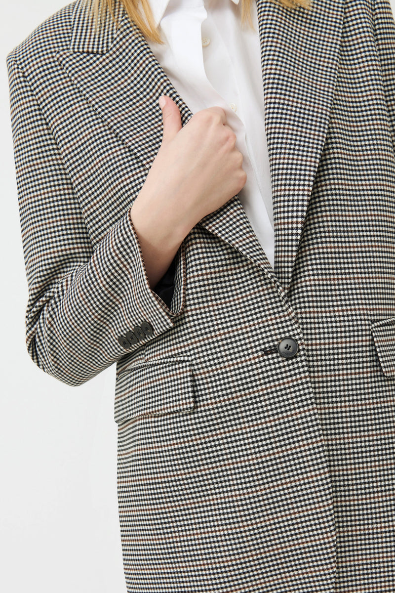 Marella Gingham Patterned Blazer - Ashia Mode
