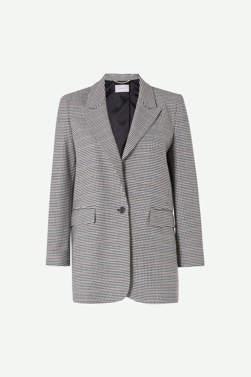 Marella Gingham Patterned Blazer - Ashia Mode