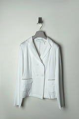 Fabiana Filippi Fitted Jersey Knit Blazer in White