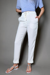 Peserico Jogger Pants in White - Ashia Mode