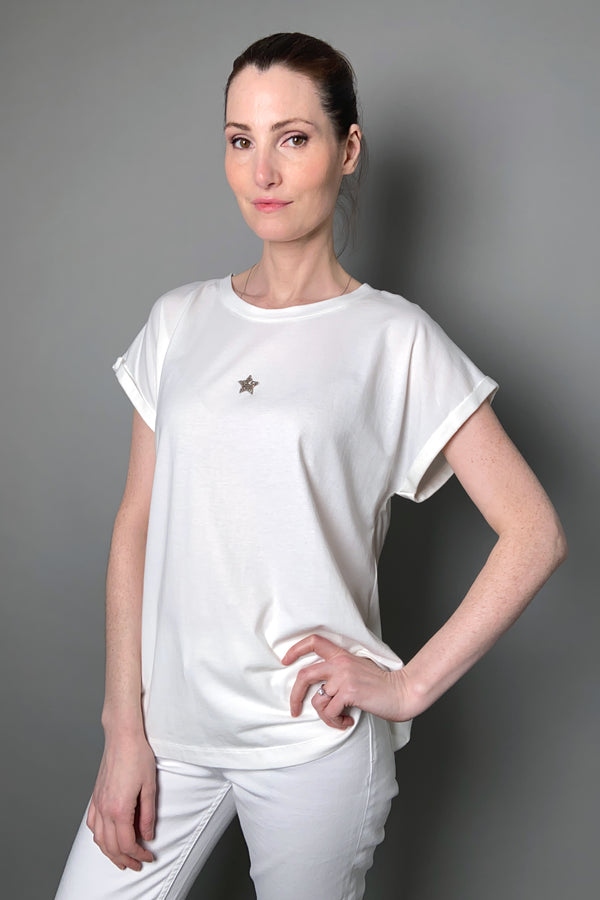 Lorena Antoniazzi Relaxed Fit Cotton T-Shirt in White