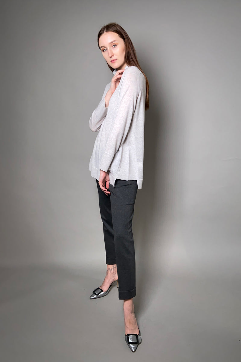 Tonet Light Wool Sweater in Light Grey - Ashia Mode