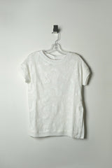 Tonet Embroidered Knit T-Shirt in  White - Ashia Mode