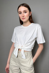 Philosophy di Lorenzo Serafini Front Tie T-Shirt in White - Ashia Mode