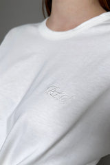 Philosophy di Lorenzo Serafini Front Tie T-Shirt in White - Ashia Mode