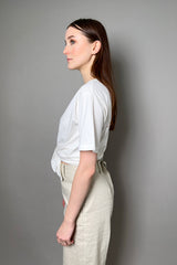 Philosophy di Lorenzo Serafini Front Tie T-Shirt in White - Ashia Mode