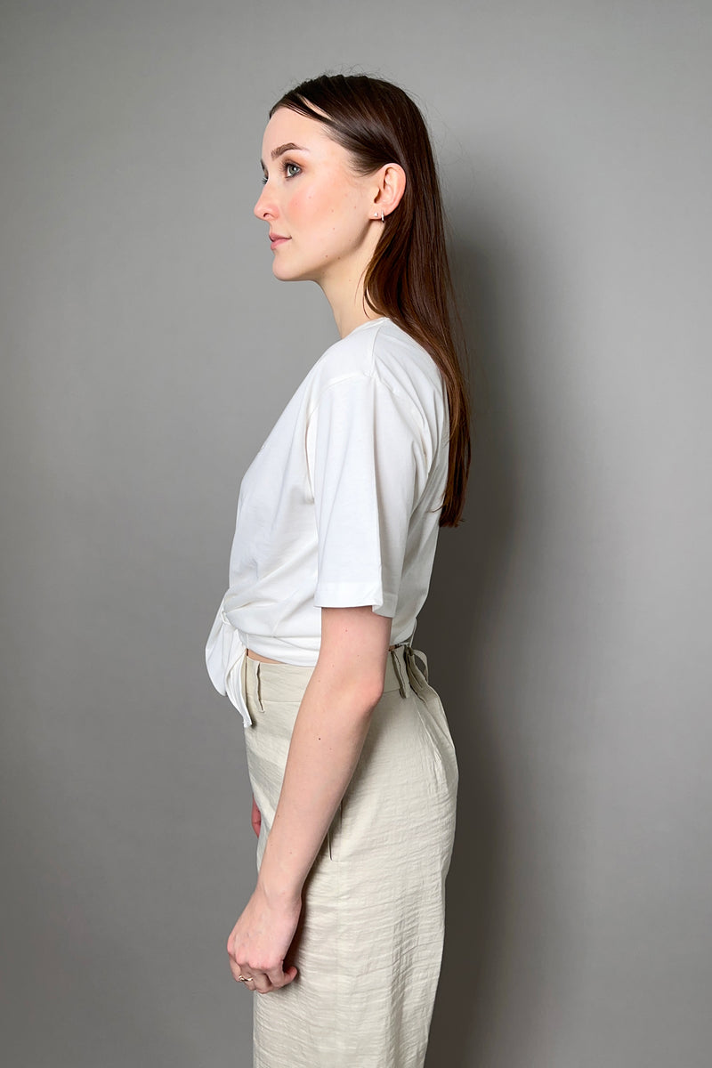 Philosophy di Lorenzo Serafini Front Tie T-Shirt in White - Ashia Mode