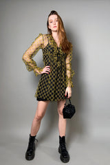 Philosophy di Lorenzo Serafini Textured Tulle Dress in Black and Yellow - Ashia Mode