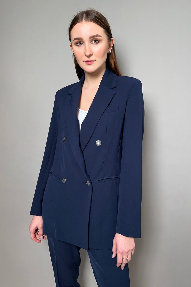 Antonelli Gramigna Fluid Drape Blazer in Navy Vancouver. Shop Online or in Store.
