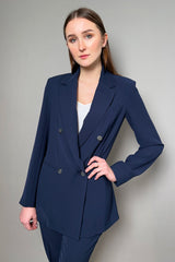 Antonelli Gramigna Fluid Drape Blazer in Navy Vancouver. Shop Online or in Store.
