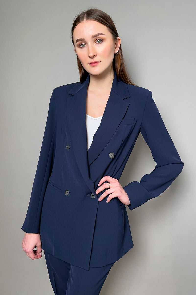 Antonelli Gramigna Fluid Drape Blazer in Navy Vancouver. Shop Online or in Store.