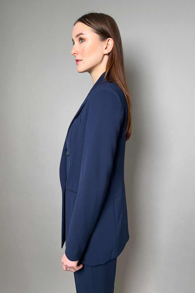 Antonelli Gramigna Fluid Drape Blazer in Navy Vancouver. Shop Online or in Store.