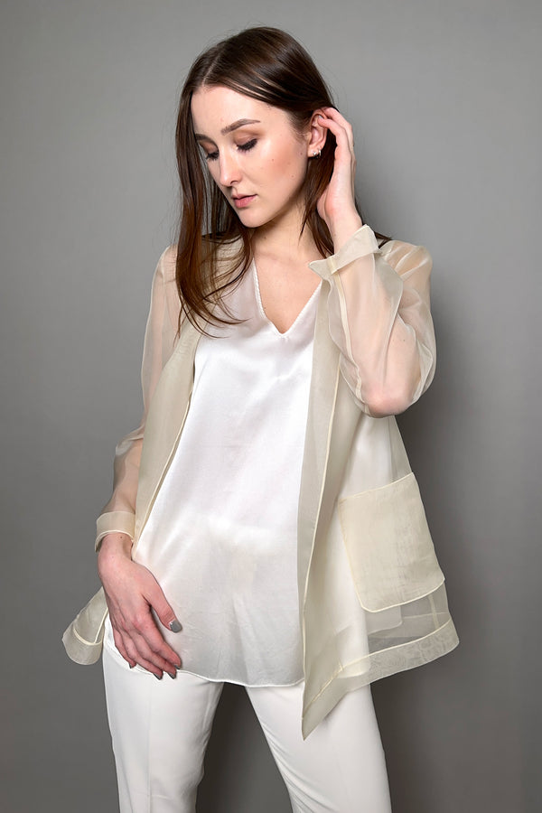 Antonelli Firenze Fresia Organza Silk Jacket in Gold