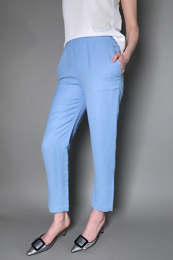 Antonelli Taormina Linen Pants in Sky Blue
