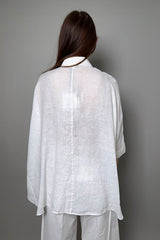 Antonelli Firenze Carambola Oversized Linen Shirt in White