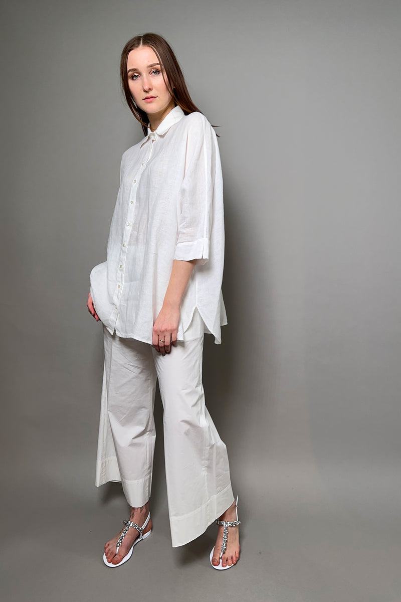 Antonelli Firenze Carambola Oversized Linen Shirt in White