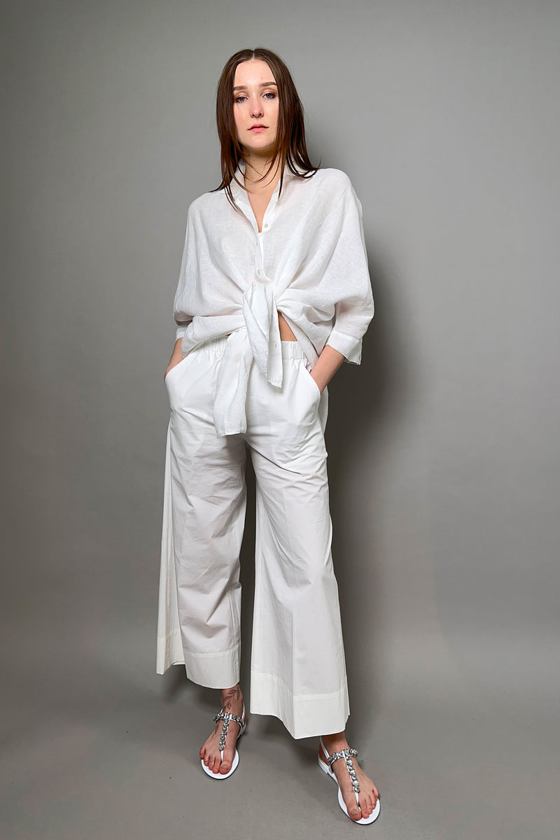 Antonelli Firenze Carambola Oversized Linen Shirt in White