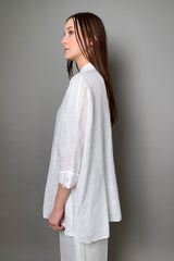 Antonelli Firenze Carambola Oversized Linen Shirt in White