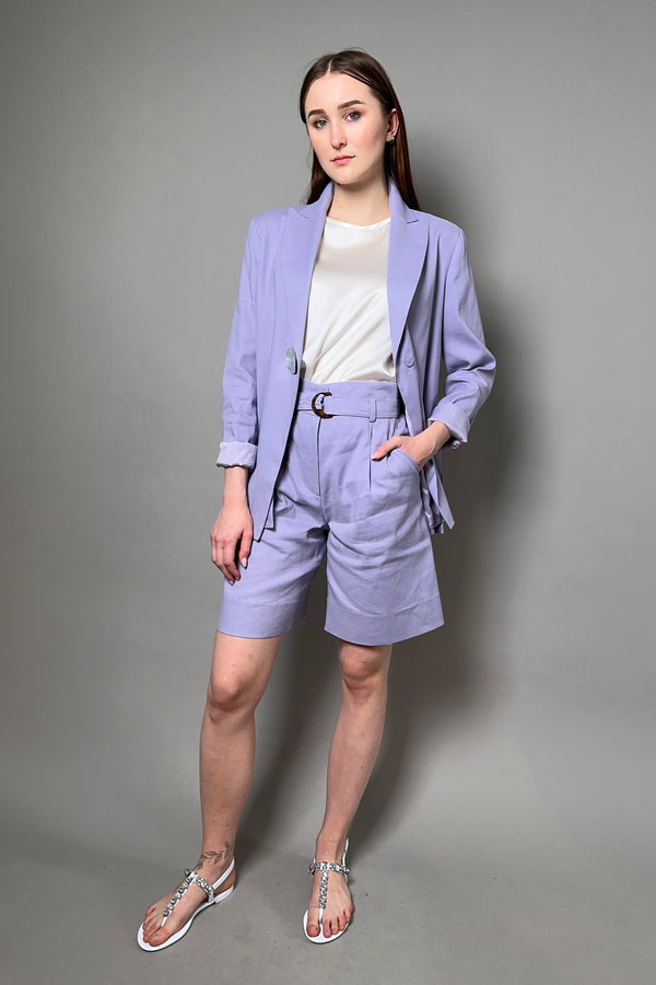 Antonelli Firenze Garofano Linen Blazer with Mother of Pearl Button in Lilac