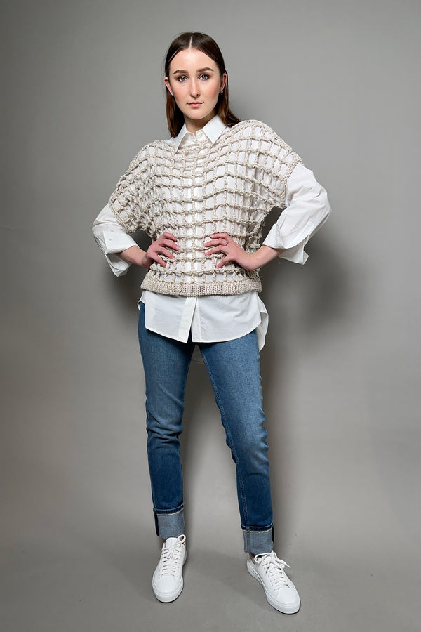 Antonelli Firenze Arendt Rope Knit Pullover in White Gold