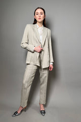 Antonelli Greve Linen Blazer with Lurex Stripes in Sandy Beige Vancouver. Shop Online or in Store.
