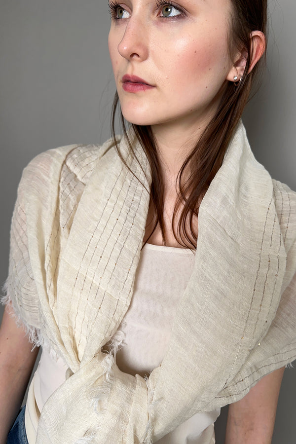 D. Exterior Sparkle Scarf in Cream