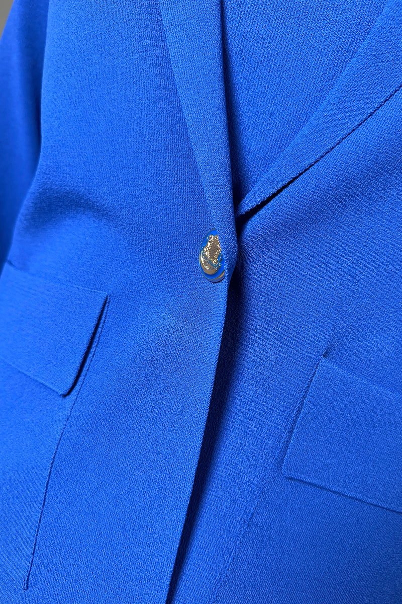 D. Exterior Single Breasted Knit Blazer in Royal Blue Vancouver. Shop Online or in Store.