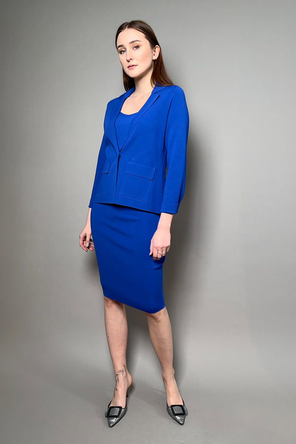 D. Exterior Single Breasted Knit Blazer in Royal Blue Vancouver. Shop Online or in Store.