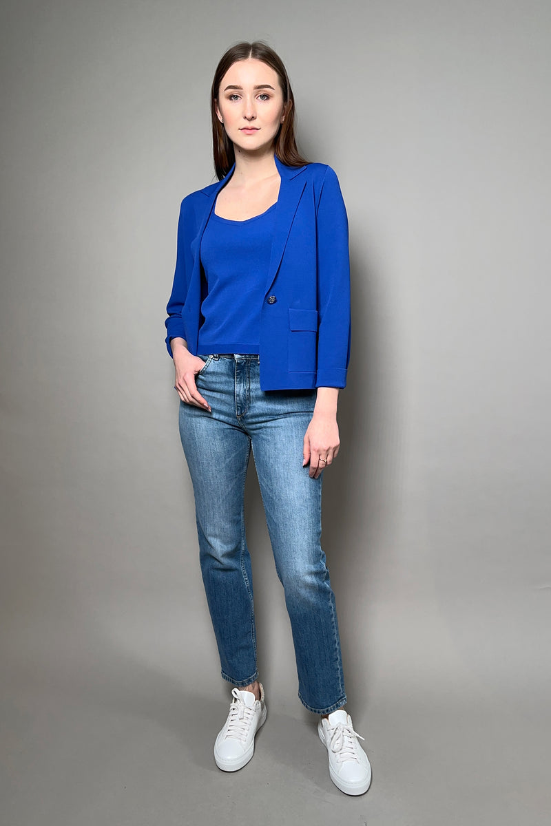 D. Exterior Single Breasted Knit Blazer in Royal Blue Vancouver. Shop Online or in Store.