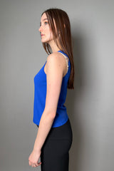 D. Exterior Sleeveless V-Neck Top in Cobalt