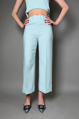 D. Exterior Wide Cropped Cady Trousers in Aqua