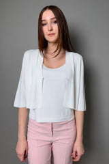 D. Exterior Cropped Cardigan in White