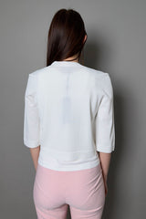 D. Exterior Cropped Cardigan in White
