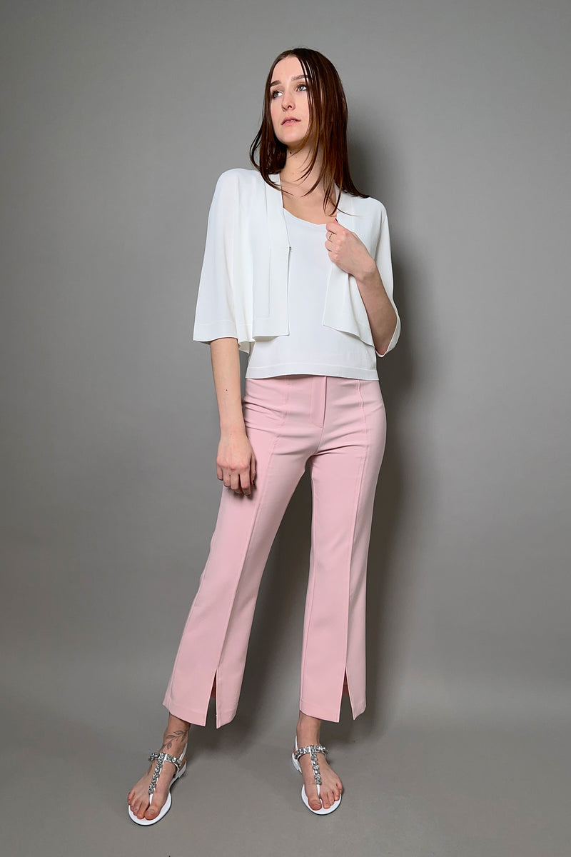 D. Exterior Cropped Cardigan in White