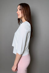 D. Exterior Cropped Cardigan in White