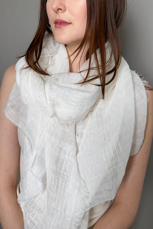 D. Exterior Sparkle Scarf in White