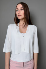 D. Exterior Cropped Cardigan in White